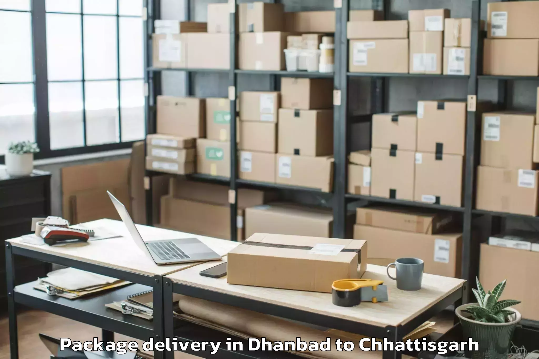 Book Dhanbad to Kirandul Package Delivery Online